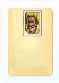 Raheela Abro, 3.5 x 2 Inch, Oil and Acrylic on Sim Card, Figurative Painting, AC-RHAB-002